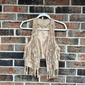 Vintage 70's Tan Fringe Suede Vest